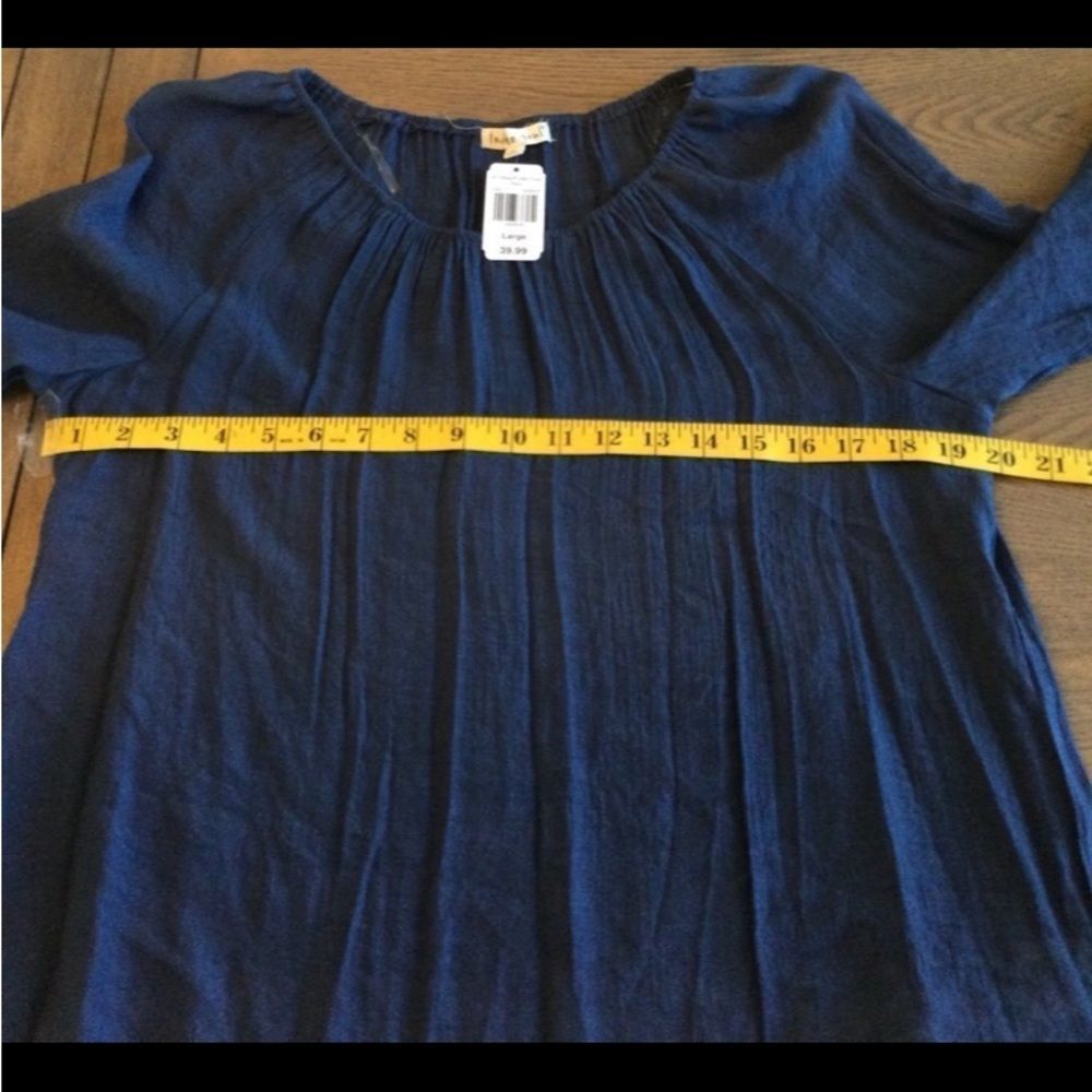 Indigo Soul Tunic Blouse Women’s Size Large Color Navy White 3/4 Sleeve - Picture 13 of 13